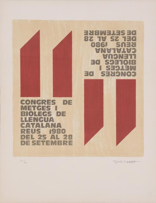 28134-JOSEP MARIA SUBIRACHS (1927-2014). "CONGRES DE METGES I BIOLEGS DE LLENGUA CATALANA".