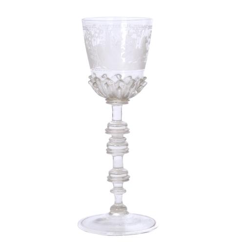 682-NURENBERG CRYSTAL GOBLET, 18TH - 19TH CENTURY. 