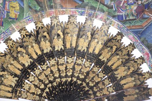 CHINESE "THOUSAND FACES" FAN, SECOND HALF 19TH CENTURY.