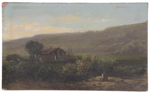 722-ENRIQUE FERAU (1825-1887).  "LANDSCAPE".