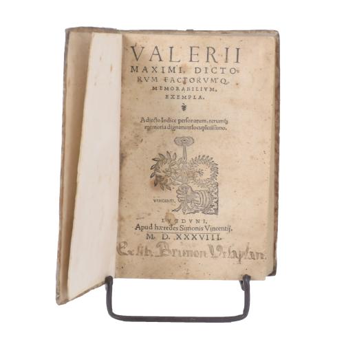 579-VALERII MAXIMI. DICTORIUM FACTORUMQ[UE] MEMORABILUM EXEMPLA, 1538.