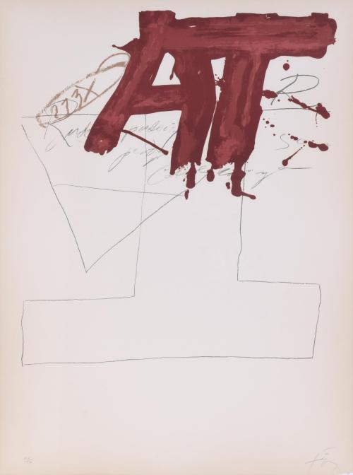 892-ANTONI TÀPIES (1923-2012). "LITHOGRAFIE MEHRFARBIG", 1976.