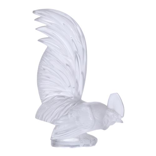 LALIQUE. "COQ NAIN" PAPERWEIGHT, DESIGNED IN 1928. 