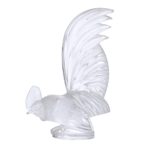 LALIQUE. "COQ NAIN" PAPERWEIGHT, DESIGNED IN 1928. 