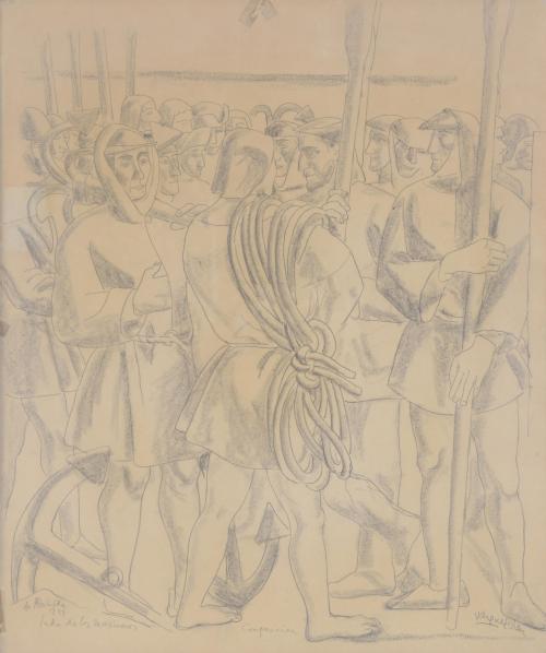 919-DANIEL VÁZQUEZ DÍAZ (1882-1969).  "MARINEROS", 1929.