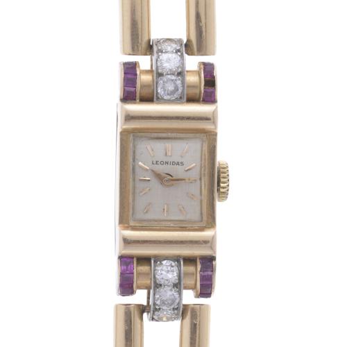 360-LEONIDAS. GOLD, DIAMONDS AND TOURMALINES WATCH.