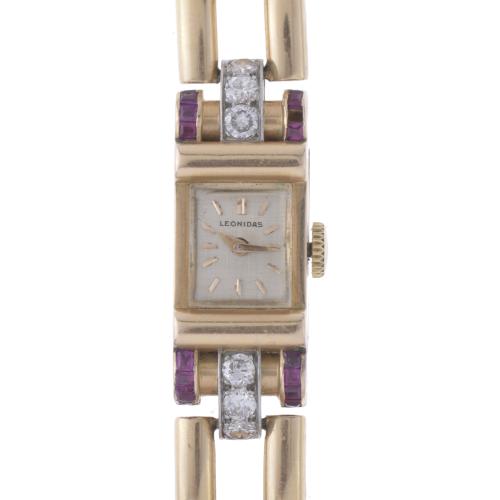 LEONIDAS. GOLD, DIAMONDS AND TOURMALINES WATCH.