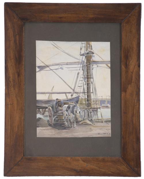 GABRIEL AMAT (1899-1984) "PORT SCENE"