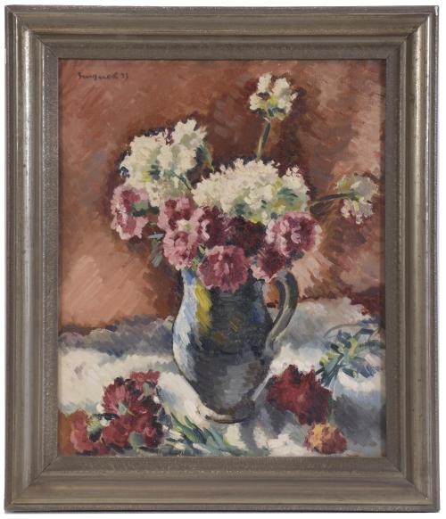 20TH CENTURY SPANISH SCHOOL. "FLOWERS VASE", 1933.