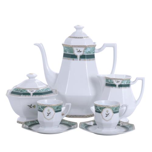 ANCIENNE MANUFACTURE ROYALE FROM LIMOGES. "HADRIEN" MODEL TEN-SERVE COFFEE SET. 