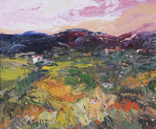 JOAN ABELLÓ (1922-2008). “LANDSCAPE AT SUNSET”.