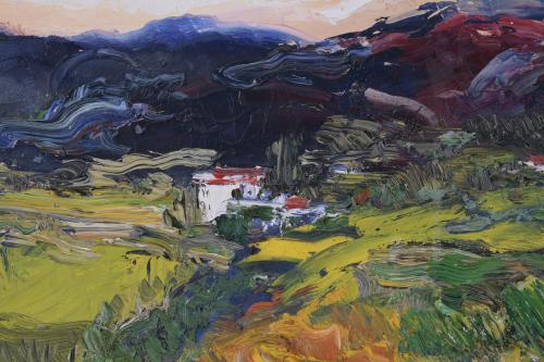 JOAN ABELLÓ (1922-2008). “PAISAJE AL ATARDECER”.