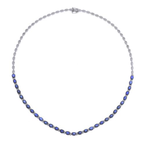 246-CHOKER WITH SAPPHIRES AND DIAMONDS