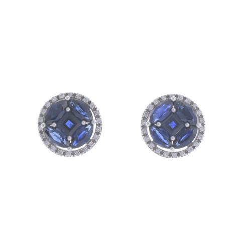 147-SAPPHIRES AND DIAMONDS EARRINGS