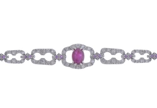 307-ARTICULATED LINKS BRACELET WITH RUBIES AND DIAMONDS