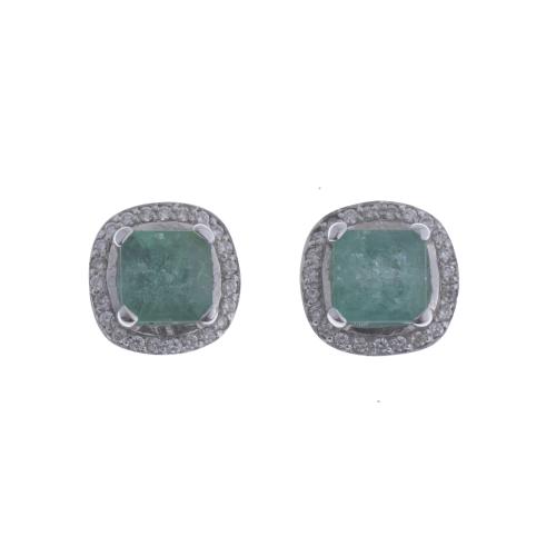 148-EMERALDS ROSETTE EARRINGS.