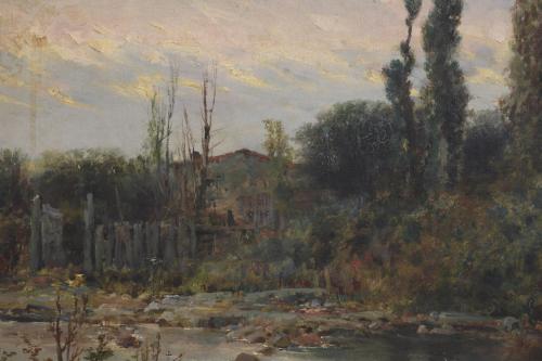 JOSEP ARMET I PORTANELL (1843-1911) "RIVER LANDSCAPE".