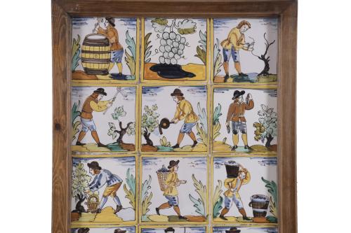 CATALAN "D&#39;ARTS I OFICIS" TILES PANEL, 20TH CENTURY.