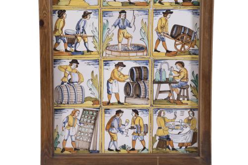 CATALAN "D&#39;ARTS I OFICIS" TILES PANEL, 20TH CENTURY.