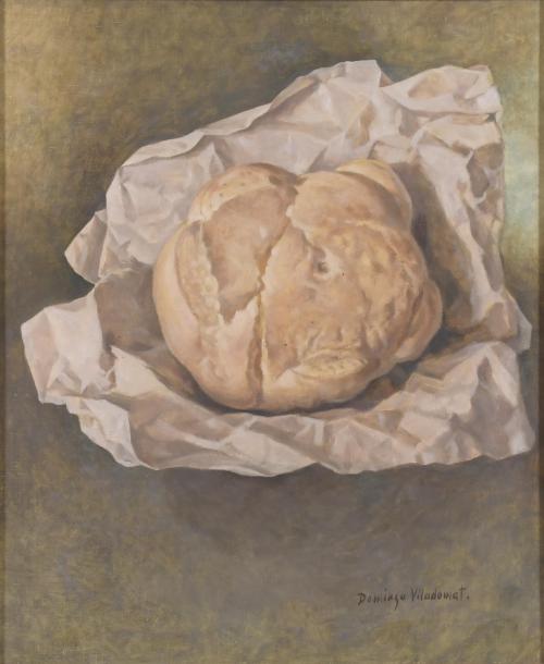 803-DOMINGO VILADOMAT (1913-1994).  "BREAD STILL LIFE".