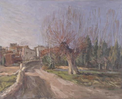 772-JOSEP CRUAÑAS FAGES (1942). "ENTRADA DE PUEBLO".