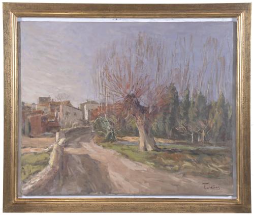 JOSEP CRUAÑAS FAGES (1942). "VILLAGE ENTRANCE".