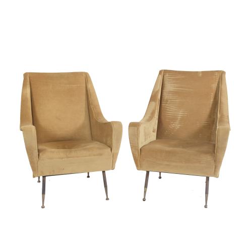 409-AFTER MODELS BY ALDO MORBELLI (1903 - 1963). PAIR OF ITALIAN ARMCHAIRS, CIRCA 1950.