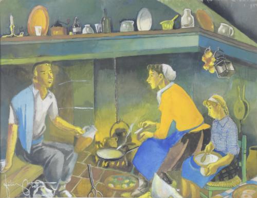 934-FELIX ARTETA Y ERRASTI (1890-1986).  "FAMILY SCENE".