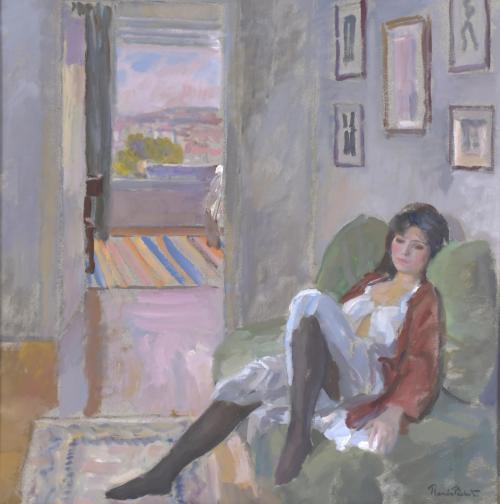 823-RAMÓN PICHOT SOLER (1924-1996). "GIRL LYING ON THE SOFA".