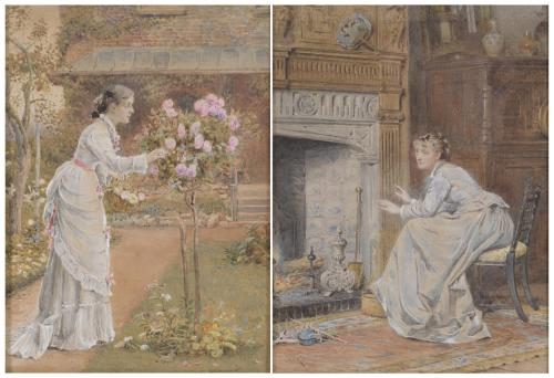 923-GEORGE GOODWIN KILBURNE (1839-1924).  PAIR OF TRADITIONAL SCENES.