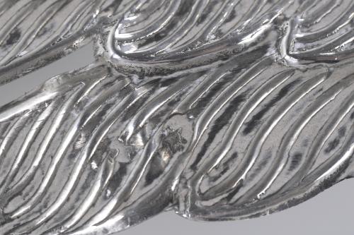 PAIR OF SPANISH SILVER TABLE PHEASANTS, SECOND HALF OF THE 