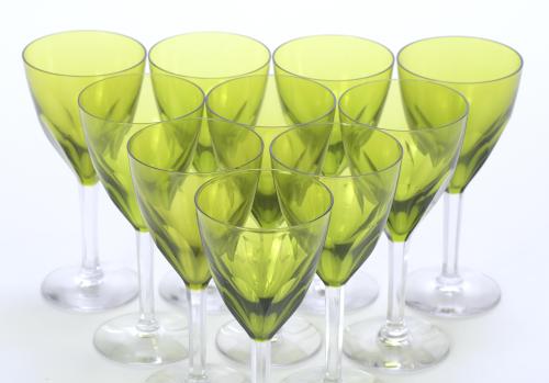 SET OF TEN GOBLETS, 20TH CENTURY.