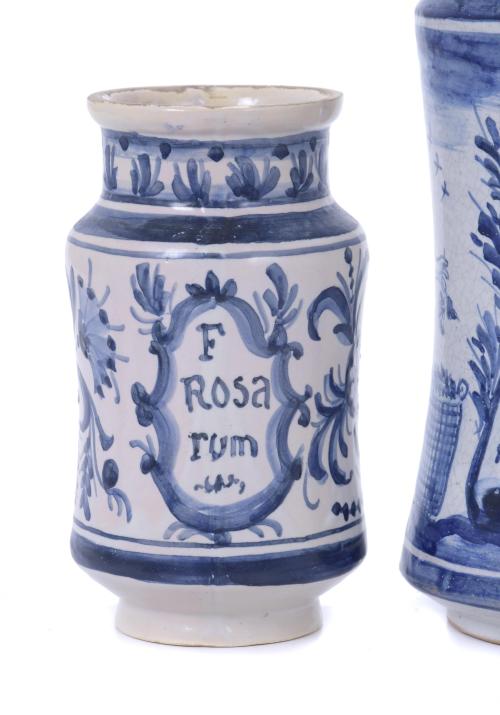 SET OF TWO PHARMACY JARS, 20TH CENTURY.