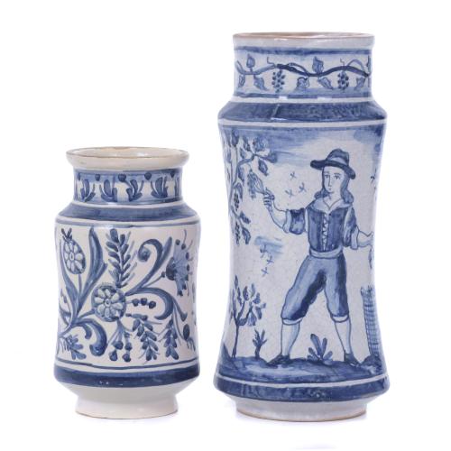 SET OF TWO PHARMACY JARS, 20TH CENTURY.