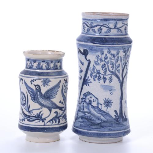 SET OF TWO PHARMACY JARS, 20TH CENTURY.