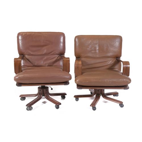 AG BARCELONA. PAIR OF OFFICE ARMCHAIRS, CIRCA 1980.