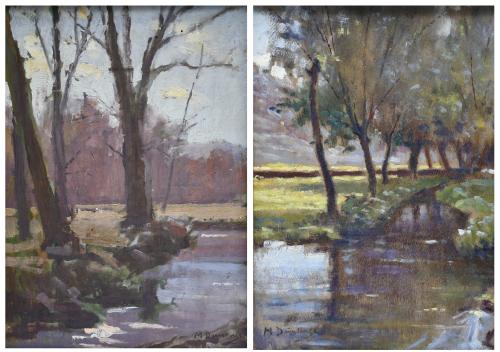 MELCIOR DOMENGE (1872-1939). PAIR OF LANDSCAPES.