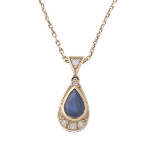 209-PENDANT WITH SAPPHIRE AND DIAMONDS.