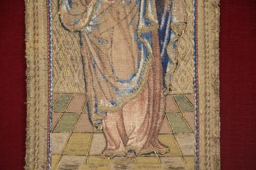 EMBROIDERY ‘MADONNA HOLDING CHILD JESUS IN HER ARMS&#39;, 16TH 