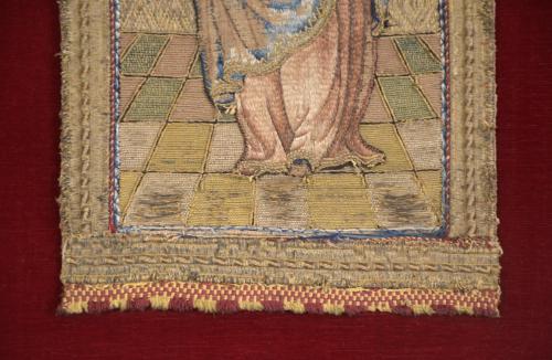 EMBROIDERY ‘MADONNA HOLDING CHILD JESUS IN HER ARMS&#39;, 16TH 