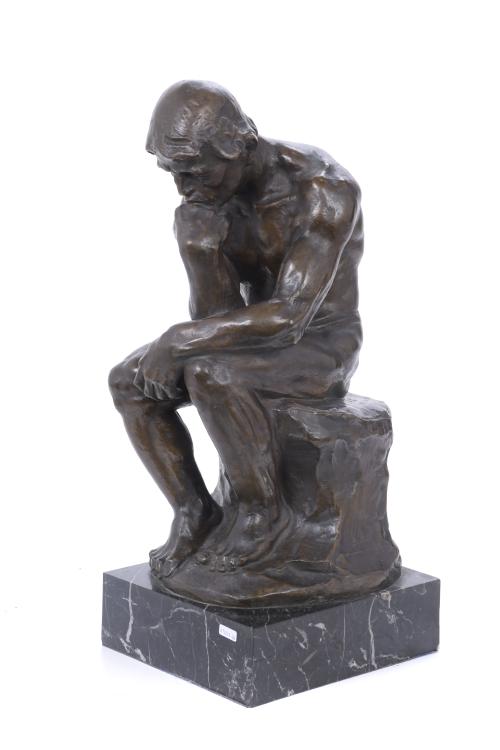 528-D. SEGUI. ‘THE THINKER’ BY AUGUSTE RODIN, MID 20TH CENTURY. 