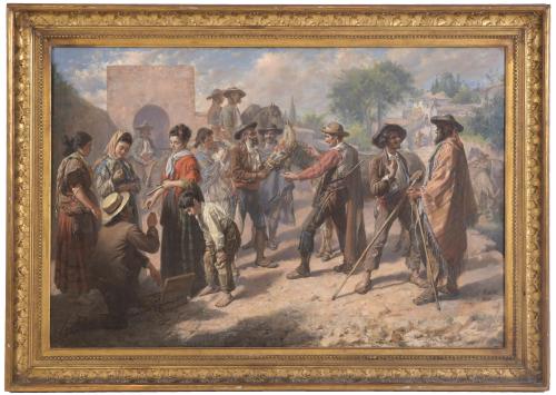 J. MARTIN (19TH-20TH CENTURY). "FLEA MARKET", 1876.