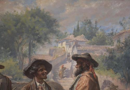 J. MARTIN (19TH-20TH CENTURY). "FLEA MARKET", 1876.