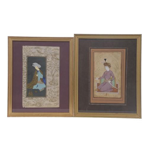 382-19TH CENTURY PERSIAN SCHOOL. "PAIR OF PRINCES".