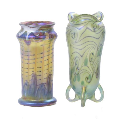 653-AFTER LOETZ MODELS, PAIR OF ART NOUVEAU VASES, 20TH CENTURY.