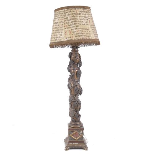 596-FLOOR LAMP WITH SALOMONIC COLUMN, BAROQUE STYLE, 20TH CENTURY