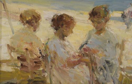  LUIS GINER BUENO (1935-2000). "WOMEN ON THE BEACH".