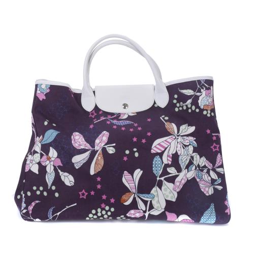 478-LONGCHAMP.   "FLORAL PRINT CANCAS SMALL" MODEL BAG.