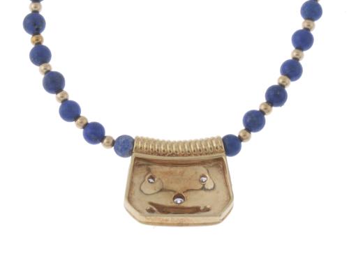 PENDANT WITH LAPIS LAZULI AND DIAMONDS