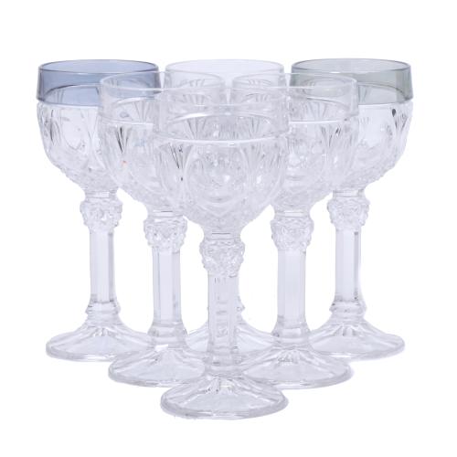 667-SET OF SIX BOHEMIA CRYSTAL GOBLETS, 20TH CENTURY. 